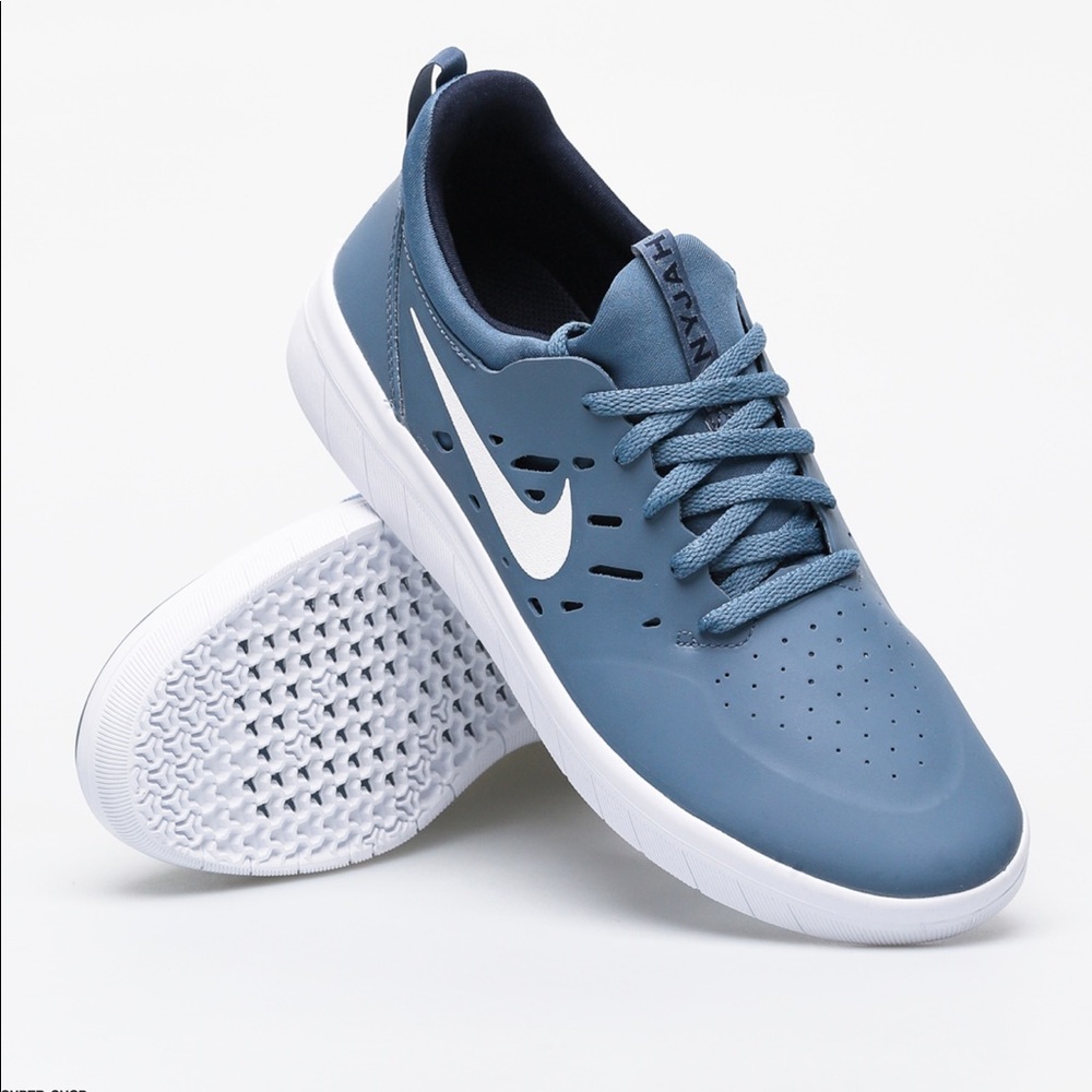 Nike SB Nyjah Free Thunderstorm Blue & White Skate Shoes